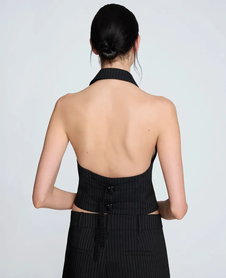 Pinstripe Halter Vest>Kenneth Cole Best