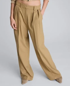 Pinstripe High Rise Fly Front Double Pleat Wide Leg Pant>Kenneth Cole