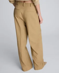 Pinstripe High Rise Fly Front Double Pleat Wide Leg Pant><noscript><img width=
