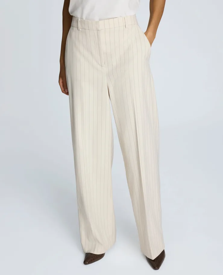 Pinstripe High Rise Wide Leg Pant>Kenneth Cole Hot
