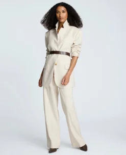 Pinstripe High Rise Wide Leg Pant><noscript><img width=