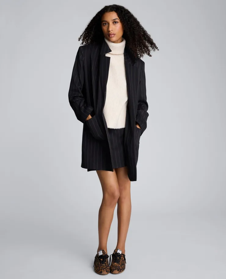 Pinstripe Patch Pocket Open Front Jacket>Kenneth Cole Clearance