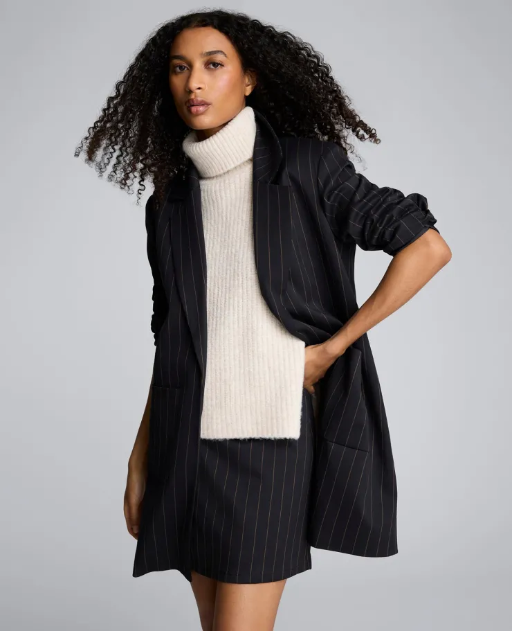 Pinstripe Patch Pocket Open Front Jacket>Kenneth Cole Clearance