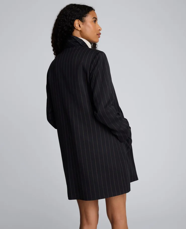 Pinstripe Patch Pocket Open Front Jacket>Kenneth Cole Clearance