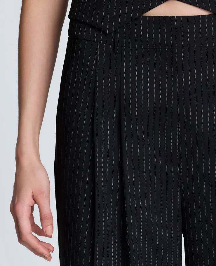 Pinstripe Pleat Front Wide Leg Pant>Kenneth Cole New