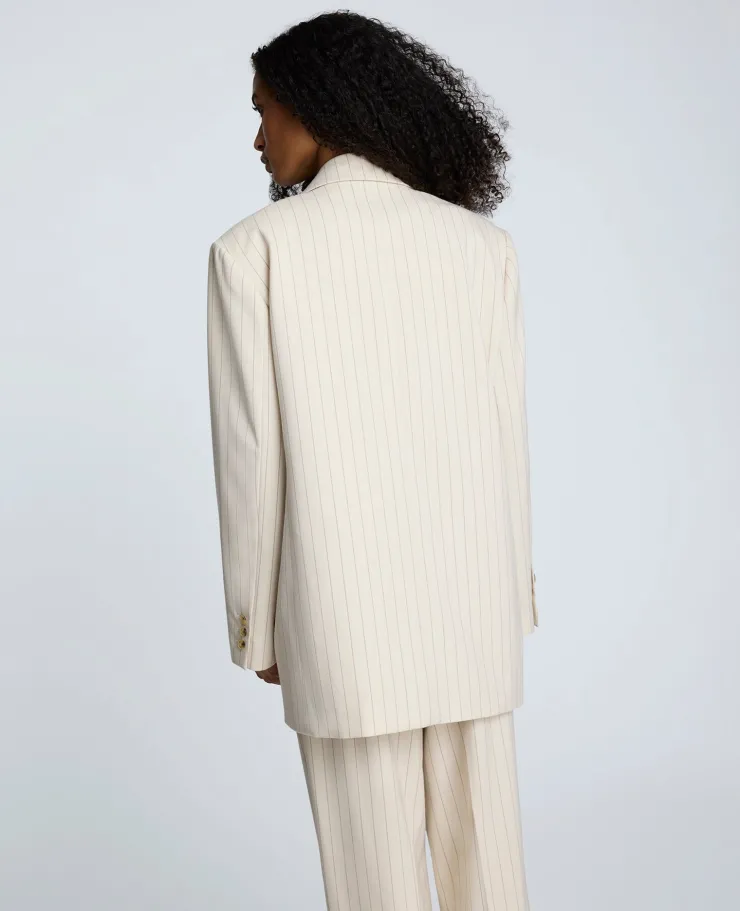 Pinstripe Relaxed Fit Boyfriend Blazer>Kenneth Cole Clearance