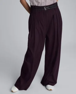 Pinstripe Wide Leg Double Belted Pant>Kenneth Cole Best