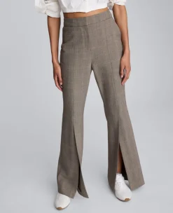 Plaid High Rise Split Front Flare Leg Pant>Kenneth Cole Discount