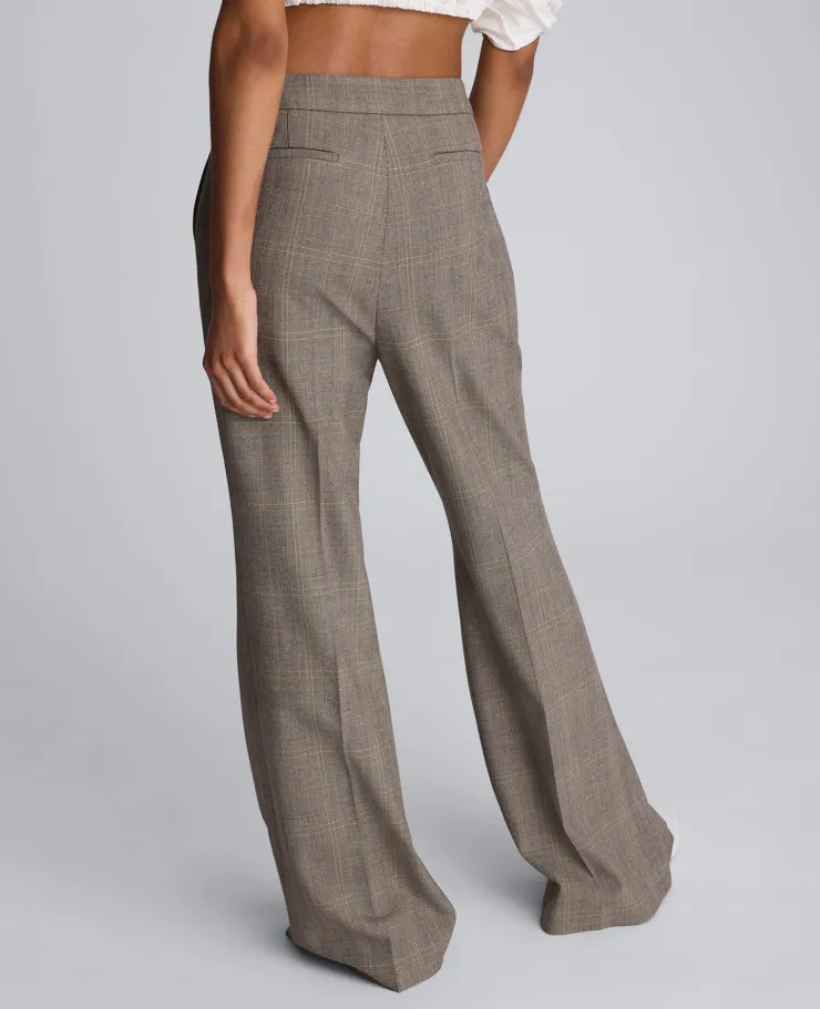Plaid High Rise Split Front Flare Leg Pant>Kenneth Cole Discount