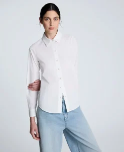 Poplin Button Front Shirt><noscript><img width=