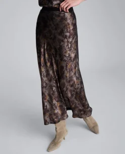 Printed Foil Satin Maxi Skirt>Kenneth Cole Clearance