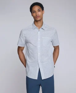 Printed Short Sleeve Pocket Button-Down Shirt>Kenneth Cole New