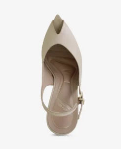 Priya Leather Peep-Toe Slingback Heel><noscript><img width=