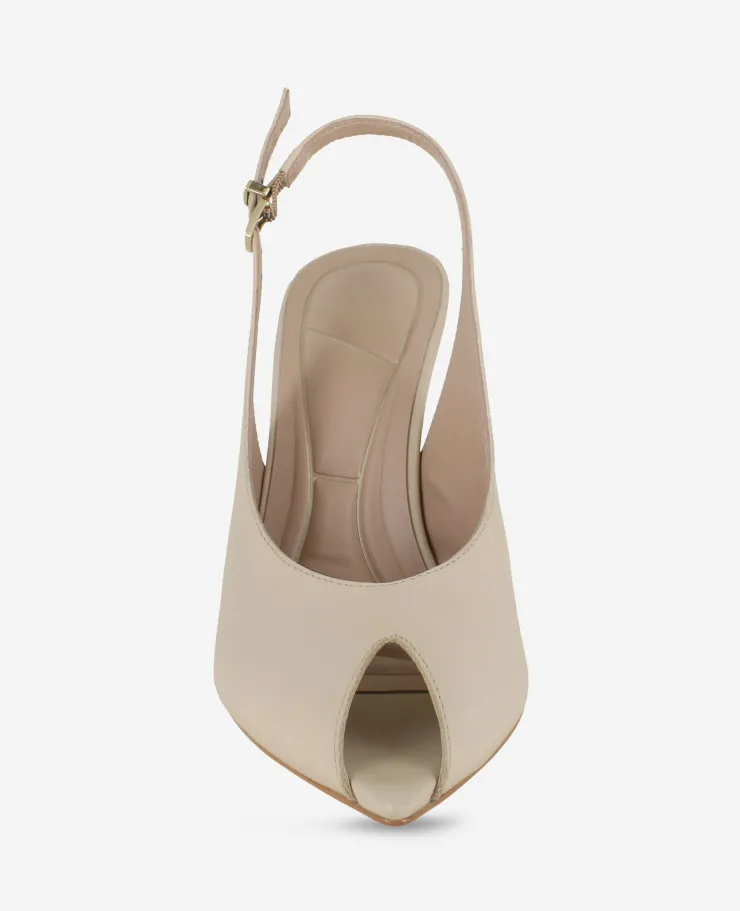 Priya Leather Peep-Toe Slingback Heel>Kenneth Cole Sale