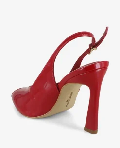 Priya Patent Peep-Toe Slingback Heel><noscript><img width=