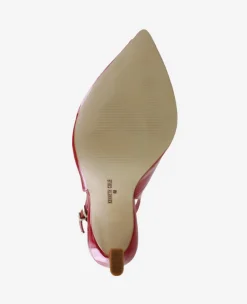 Priya Patent Peep-Toe Slingback Heel><noscript><img width=