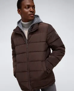Puffer with Attached Jersey Hood>Kenneth Cole Best