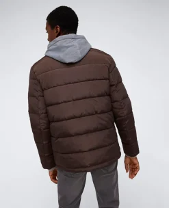 Puffer with Attached Jersey Hood><noscript><img width=