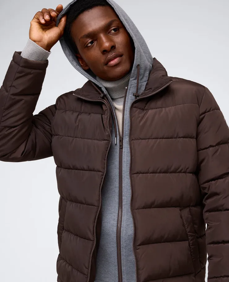 Puffer with Attached Jersey Hood>Kenneth Cole Best