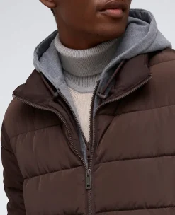 Puffer with Attached Jersey Hood><noscript><img width=