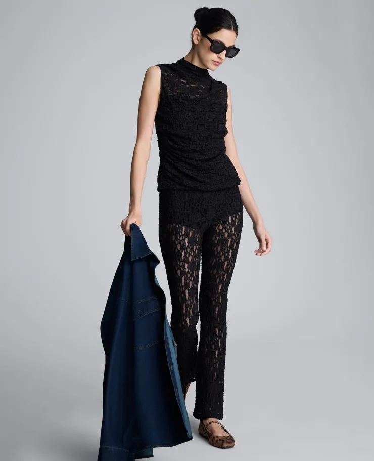 Pull On Stretch Lace Flare Pant With Inner Short>Kenneth Cole