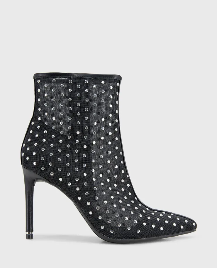 Quincy Mesh Micro Stud Heel Ankle Bootie>Kenneth Cole Online