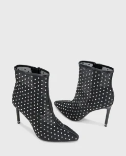 Quincy Mesh Micro Stud Heel Ankle Bootie><noscript><img width=