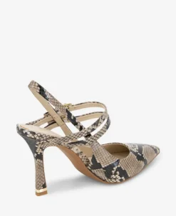 Raquel Snakeskin Leather Slingback Heel><noscript><img width=