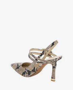 Raquel Snakeskin Leather Slingback Heel><noscript><img width=