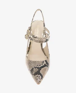 Raquel Snakeskin Leather Slingback Heel><noscript><img width=