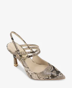 Raquel Snakeskin Leather Slingback Heel><noscript><img width=