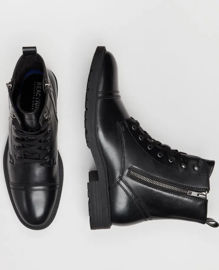 REACTION - Captain Cap Toe Double Zip Combat Boot>Kenneth Cole Discount
