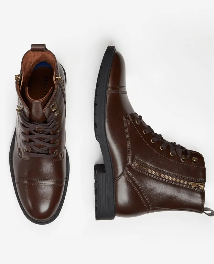 REACTION - Captain Cap Toe Double Zip Combat Boot>Kenneth Cole