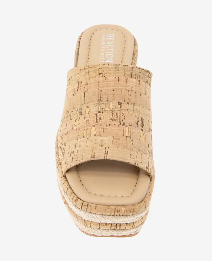 REACTION - Elissa Platform Cork Raffia Sandal>Kenneth Cole Online