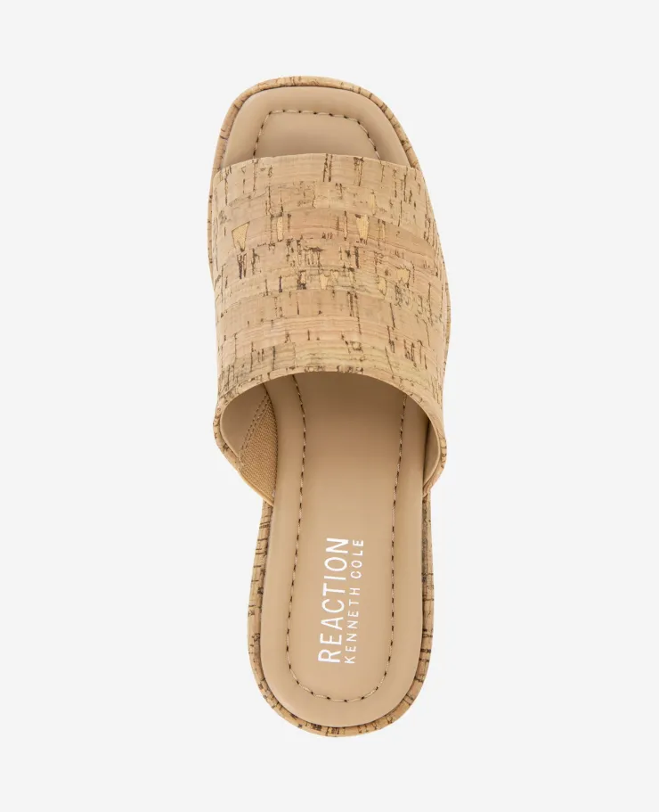 REACTION - Elissa Platform Cork Raffia Sandal>Kenneth Cole Online