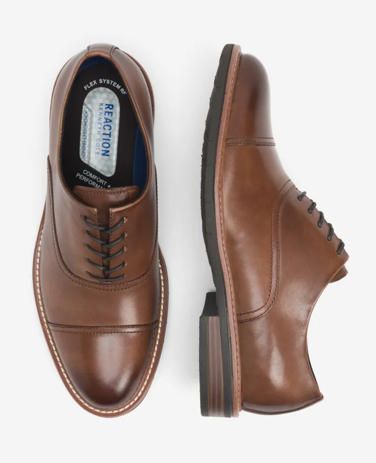 REACTION - Klay Cap Toe Oxford with Flex>Kenneth Cole New