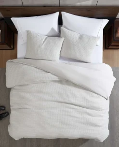 Reversible Solid Waffle Comforter Set><noscript><img width=
