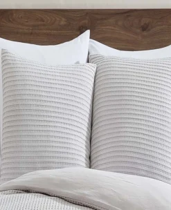 Reversible Solid Waffle Duvet Cover Set><noscript><img width=
