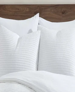 Reversible Solid Waffle Comforter Set><noscript><img width=