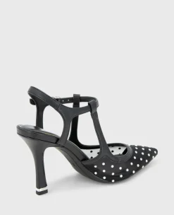 Romi Mesh Micro Stud Ankle Slingback Heel><noscript><img width=
