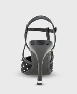 Romi Mesh Micro Stud Ankle Slingback Heel><noscript><img width=