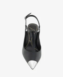 Romi T-Strap Leather Slingback Heel><noscript><img width=