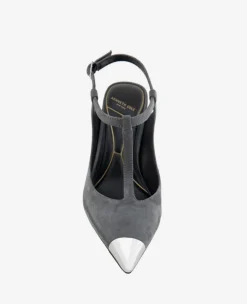 Romi T-Strap Suede Slingback Heel><noscript><img width=