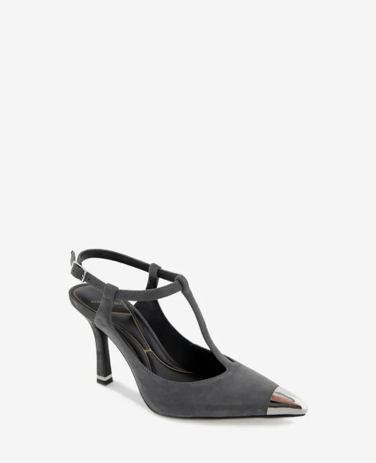 Romi T-Strap Suede Slingback Heel>Kenneth Cole Outlet