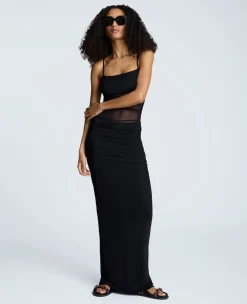 Rouched Mesh Maxi Dress><noscript><img width=