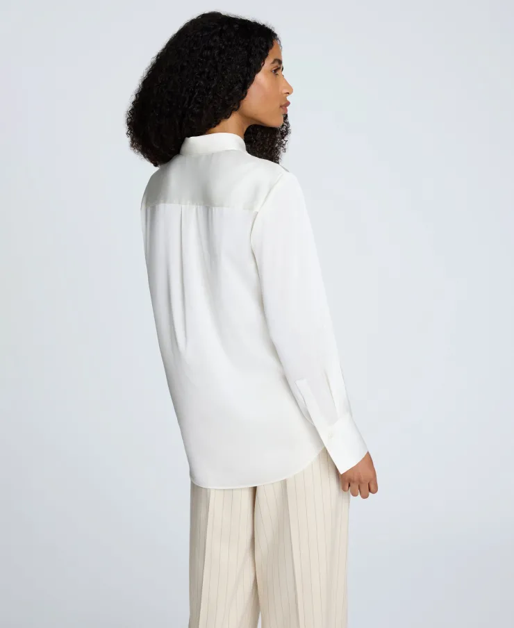 Satin Button Front Blouse>Kenneth Cole Online