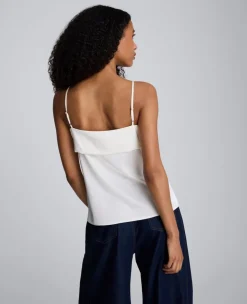 Satin Foldover Spaghetti Strap Cami><noscript><img width=