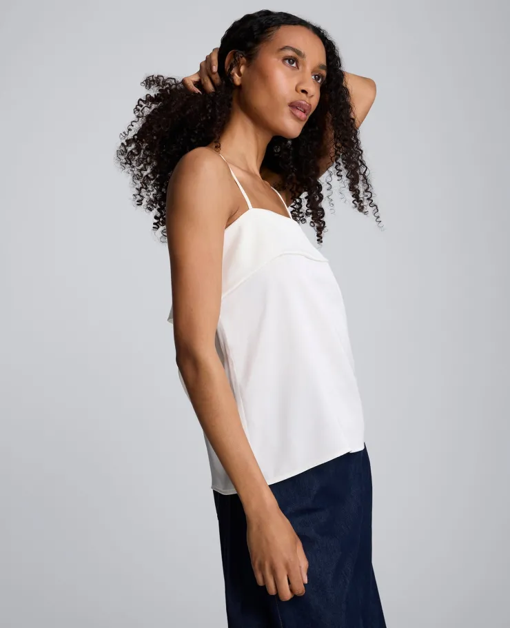 Satin Foldover Spaghetti Strap Cami>Kenneth Cole Hot