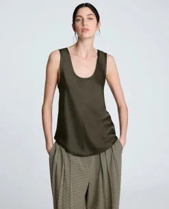 Satin Scoop Neck Tank>Kenneth Cole Online