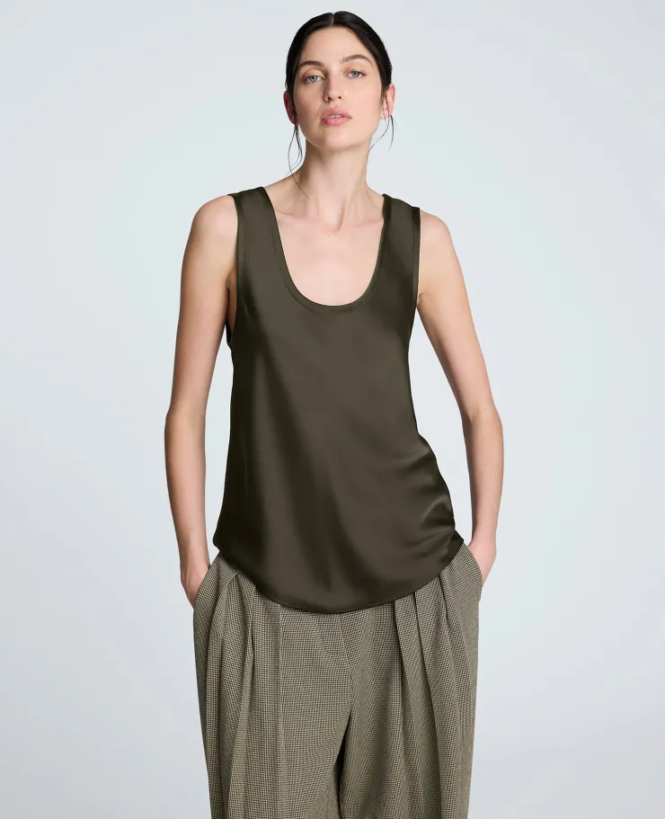 Satin Scoop Neck Tank>Kenneth Cole Online